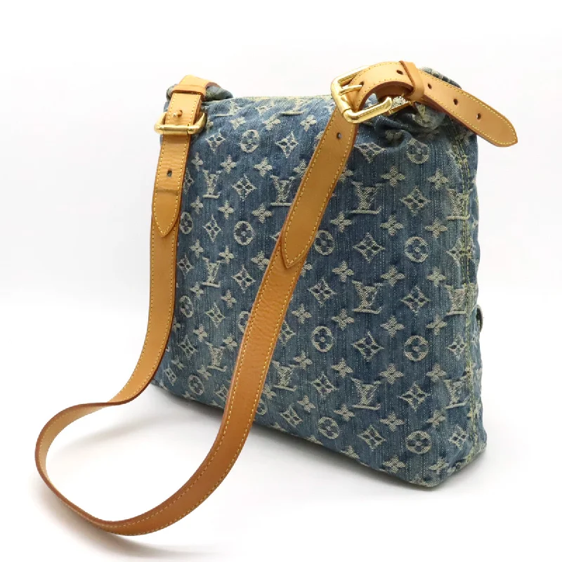 Louis Vuitton crossbody bags in a bold red color for a statementLOUIS VUITTON Louis Vuitton Monogram Denim Buggy GM Shoulder Bag Slipper Long Shoulder Strap Blue M95048