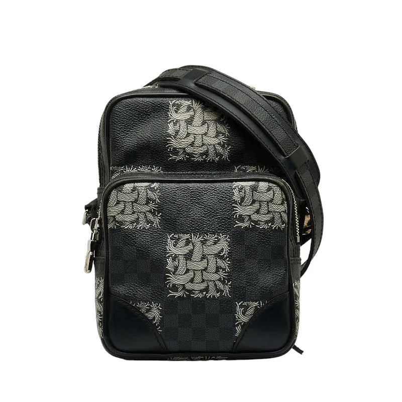 Louis Vuitton bags with a detachable mirror inside for on - the - go touch - upsLouis Vuitton Louis Vuitton Damiègrafit N48239 Shoulder Bag PVC/Leather Black