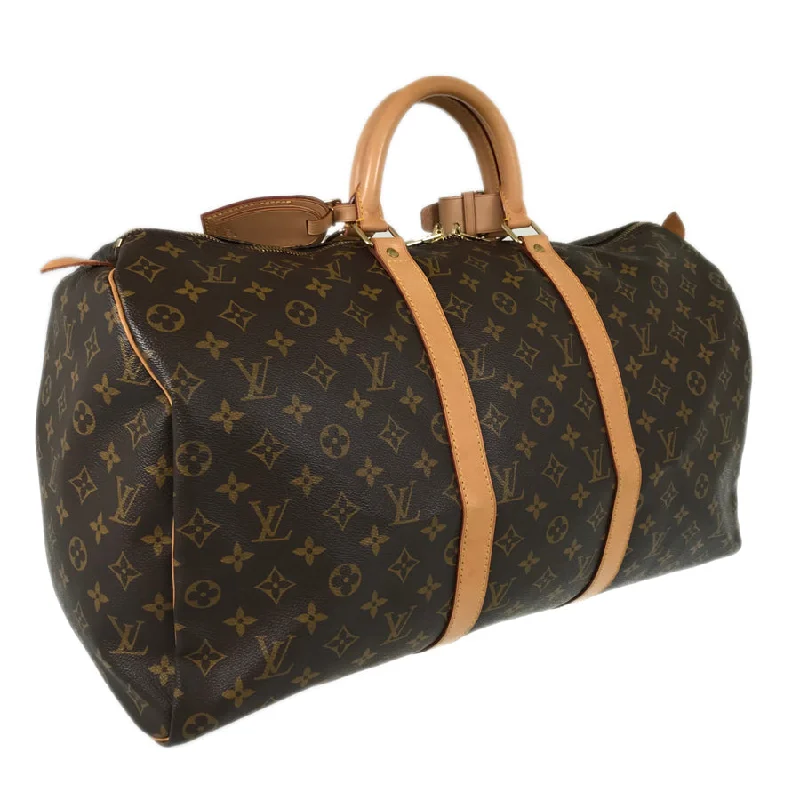 Louis Vuitton bags with a snap - button closure and a decorative charm for styleLOUIS VUITTON Monogram Keepall 50 M41426 Boston bag