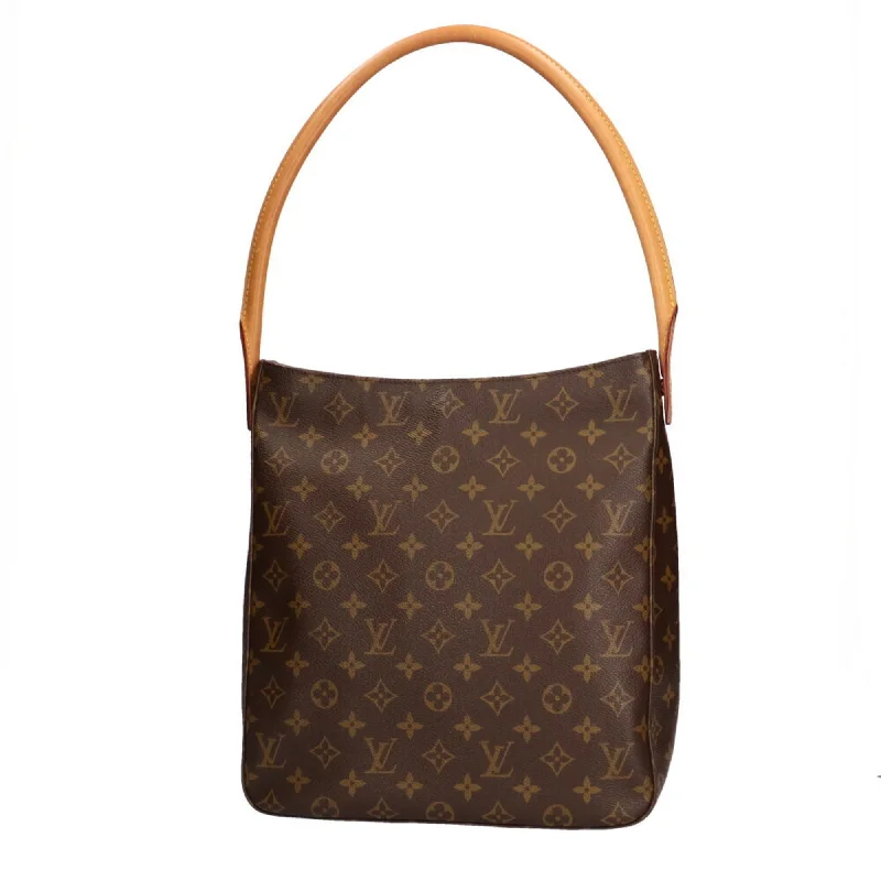 Louis Vuitton backpacks with a padded back panel for comfort during long - wearLouis Vuitton Looping GM Monogram Shoulder Bag Brown Ladies