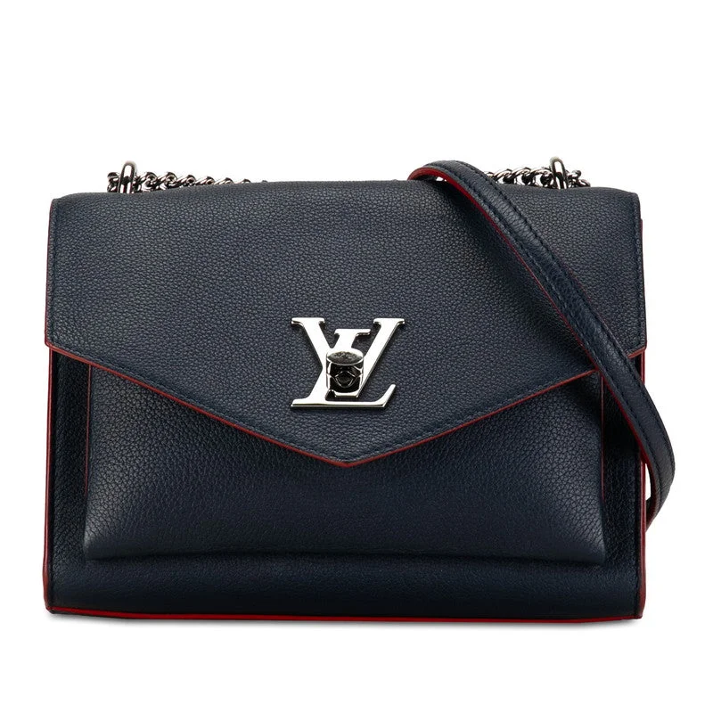 Louis Vuitton tote bags with a water - resistant coating for outdoor useLouis Vuitton LockMyBB Handbag Chain Shoulder Bags M53196 Marine Rouge Green Car Hairdresser  Louis Vuitton