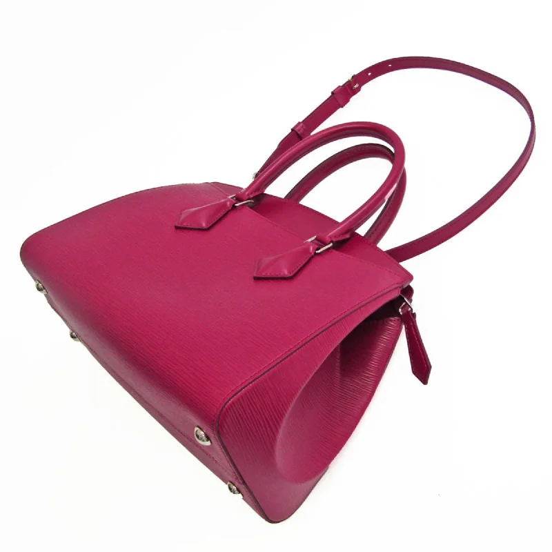 Louis Vuitton handbags with a patent - leather finish for a shiny lookLOUIS VUITTON Epi Soufflot MM M94374 Women's Handbag,Shoulder Bag Fuchsia