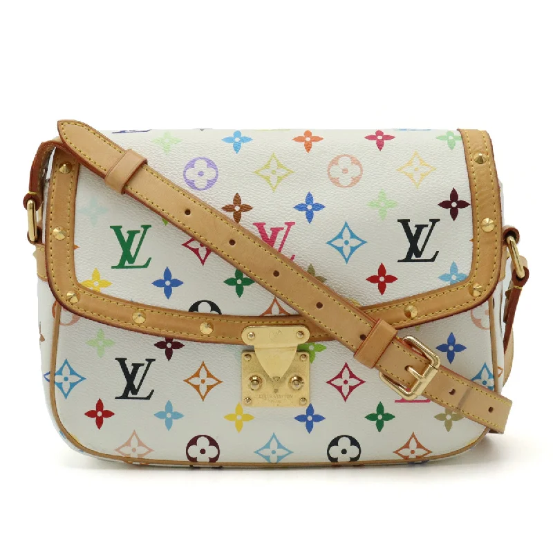 Ladies Louis Vuitton shoulder bags with a wide - width strap for comfortLOUIS VUITTON Louis Vuitton Multicolor Soloney Shoulder Bag  Slipper Bronze White M92661