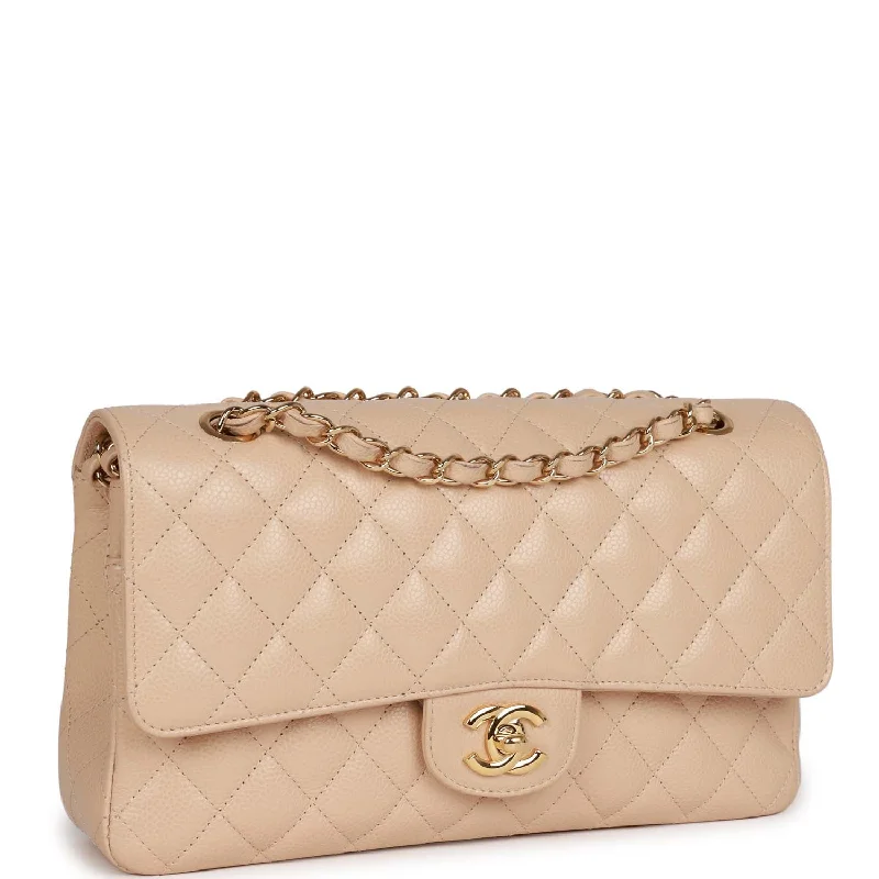 Chanel Limited Edition Handbag for CollectorsChanel Limited Edition Handbag for CollectorsPre-owned Chanel Medium Classic Double Flap Bag Beige Caviar Gold Hardware