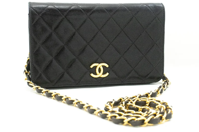 Chanel Handbag with Adjustable Strap for ComfortChanel Handbag with Adjustable Strap for ComfortCHANEL Full Flap Chain Shoulder Bag Clutch Black Quilted Lambskin