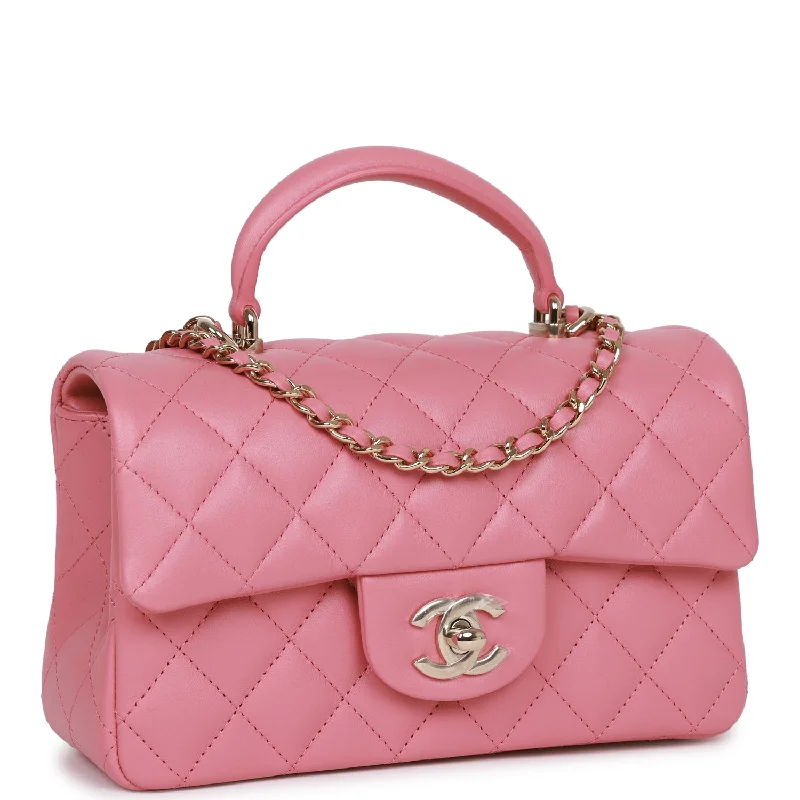 Chanel Lightweight Handbag for Daily ErrandsChanel Lightweight Handbag for Daily ErrandsChanel Mini Rectangular Flap with Top Handle Dark Pink Lambskin Light Gold Hardware