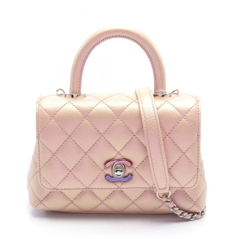 Chanel Handbag with Adjustable Strap for ComfortChanel Handbag with Adjustable Strap for ComfortCHANEL Coco Handle XXS Handbag Bag Caviar Skin Women's Pink AS2215