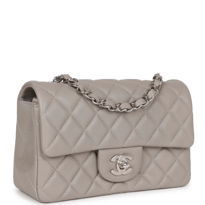 Chanel Classic Flap Bag for Evening PartyChanel Classic Flap Bag for Evening PartyChanel Mini Rectangular Flap Grey Lambskin Silver Hardware