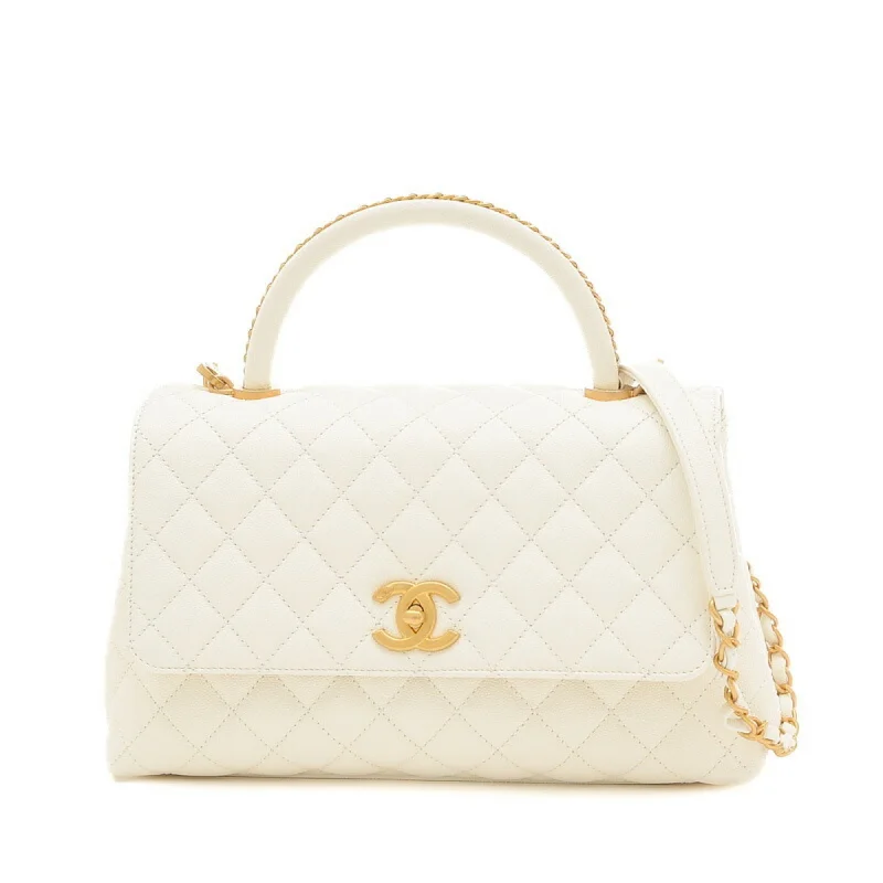 Chanel New Arrival Handbag with Gold HardwareChanel New Arrival Handbag with Gold HardwareChanel Coco Handle 29 Matelasse Handbag Caviar Skin White A92991