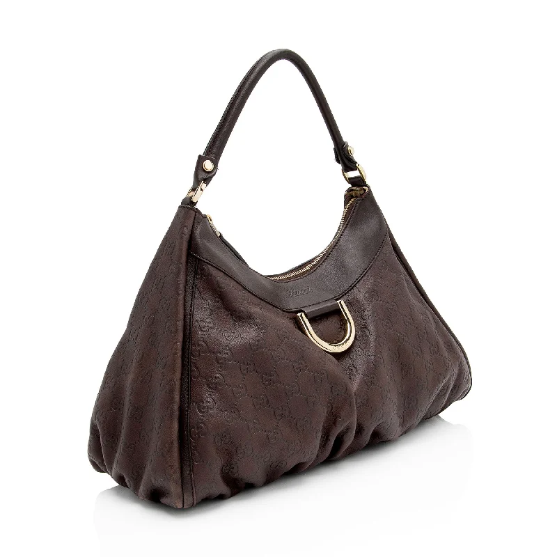 Gucci tote bags for women with a spacious interiorGucci Guccissima Leather D Ring Medium Hobo (ppylEJ)