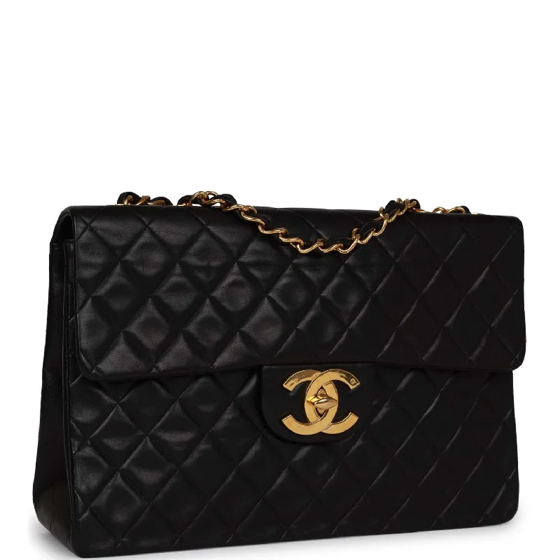 Chanel Quilted Leather Shoulder Bag for FashionistasChanel Quilted Leather Shoulder Bag for FashionistasVintage Chanel XL Maxi Flap Bag Black Lambskin Gold Hardware