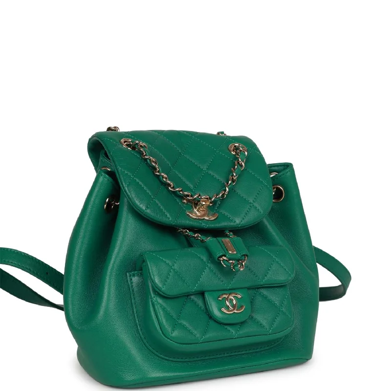 Chanel Luxury Handbag for High - End EventsChanel Luxury Handbag for High - End EventsChanel Small Duma Backpack Green Lambskin Light Gold Hardware