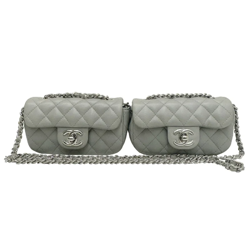 Chanel Luxury Handbag for High - End EventsChanel Luxury Handbag for High - End EventsCHANEL Coco Mark Matelasse Chain Shoulder Bag 17 Series Twin Futago Lambskin Women's Light Grey