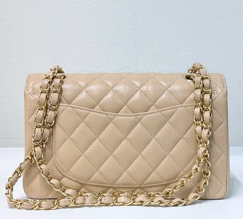 Chanel Designer Handbag with Unique DesignChanel Designer Handbag with Unique DesignChanel Classic Small Beige Caviar GHW