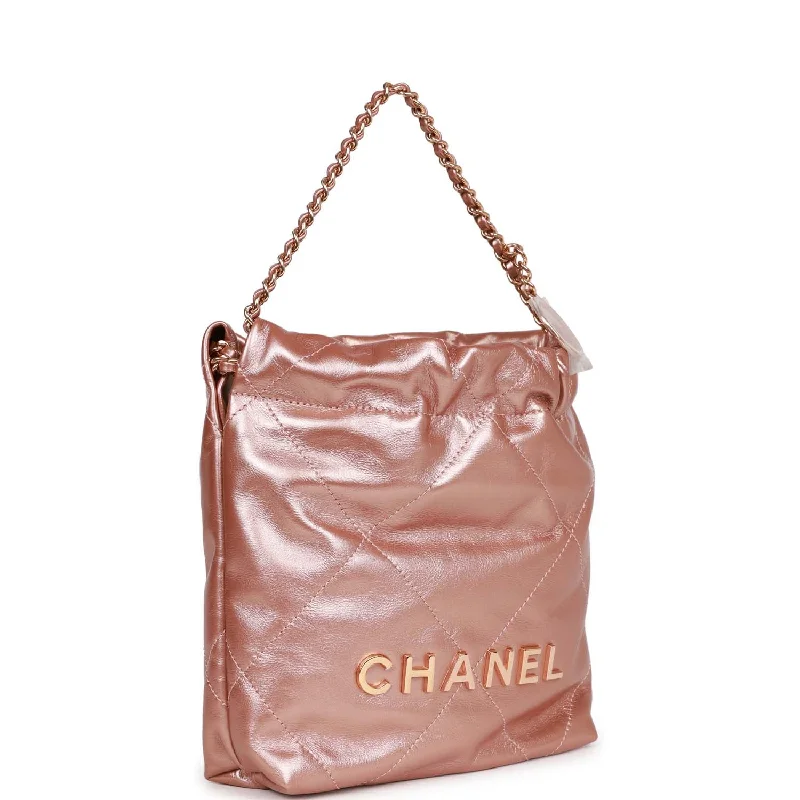 Chanel Small Crossbody Bag for TravelChanel Small Crossbody Bag for TravelChanel Mini 22 Bag Rose Gold Iridescent Calfskin Rose Gold Hardware