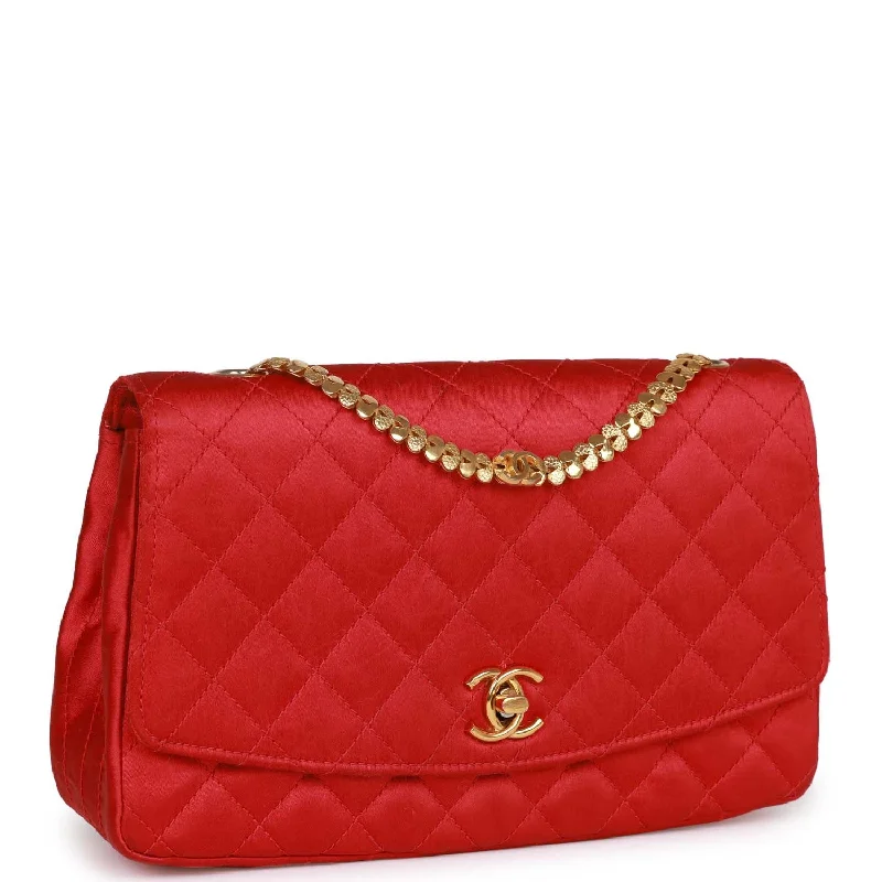 Chanel Luxury Handbag for High - End EventsChanel Luxury Handbag for High - End EventsVintage Chanel Flap Bag Red Satin Gold Hardware