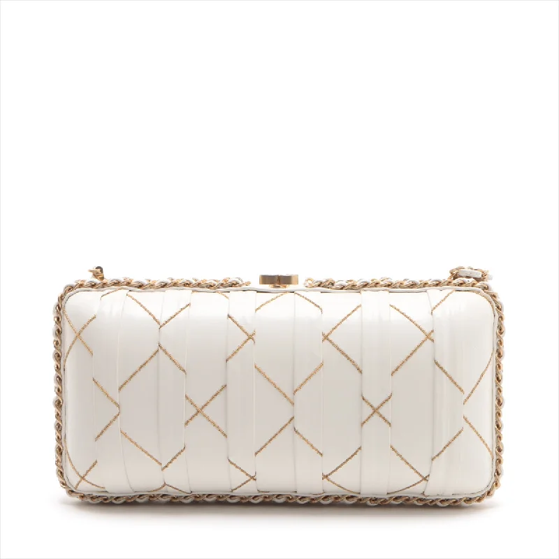 Chanel Classic Flap Bag for Evening PartyChanel Classic Flap Bag for Evening PartyChanel Coco Leather Chain Shoulder Bag White G  29th