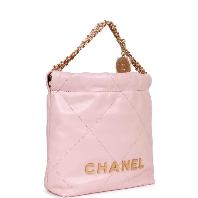 Chanel Quilted Leather Shoulder Bag for FashionistasChanel Quilted Leather Shoulder Bag for FashionistasChanel Mini 22 Bag Pink Calfskin Gold Hardware