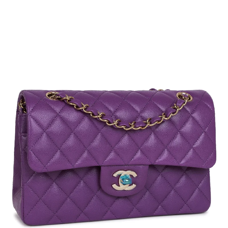 Chanel Limited Edition Handbag for CollectorsChanel Limited Edition Handbag for CollectorsChanel Small Classic Double Flap Purple Caviar Light Gold Hardware