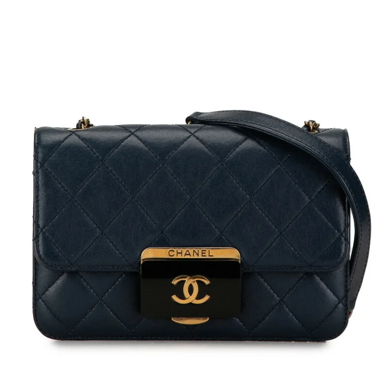 Chanel Colorful Handbag for Spring OutfitsChanel Colorful Handbag for Spring OutfitsCHANEL Coco Mark Matelasse Shoulder Bag Navy Gold Lambskin Women's