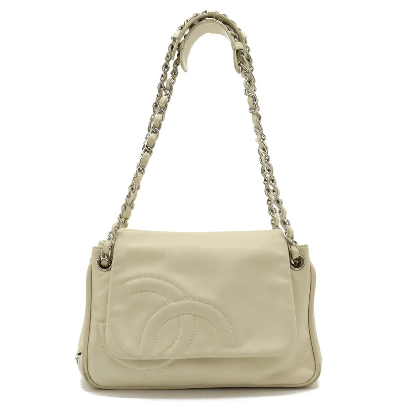 Chanel All - Match Handbag for Versatile StylingChanel All - Match Handbag for Versatile StylingCHANEL Coco Mark Shoulder Bag Tote Chain Leather Ivory