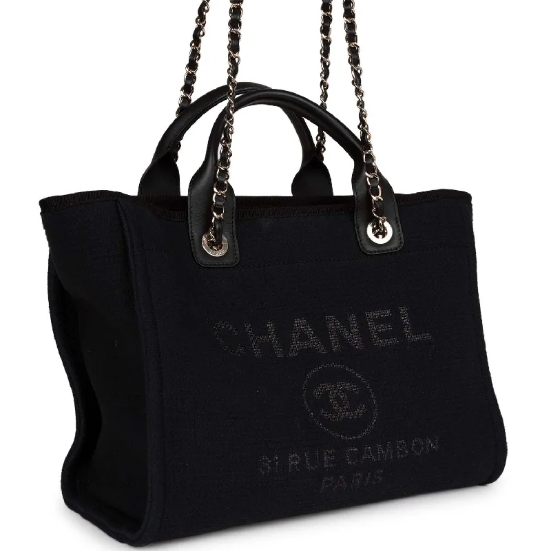 Chanel Black Handbag for Business MeetingsChanel Black Handbag for Business MeetingsChanel Small Deauville Shopping Bag Black Canvas and Calfskin Light Gold Hardware