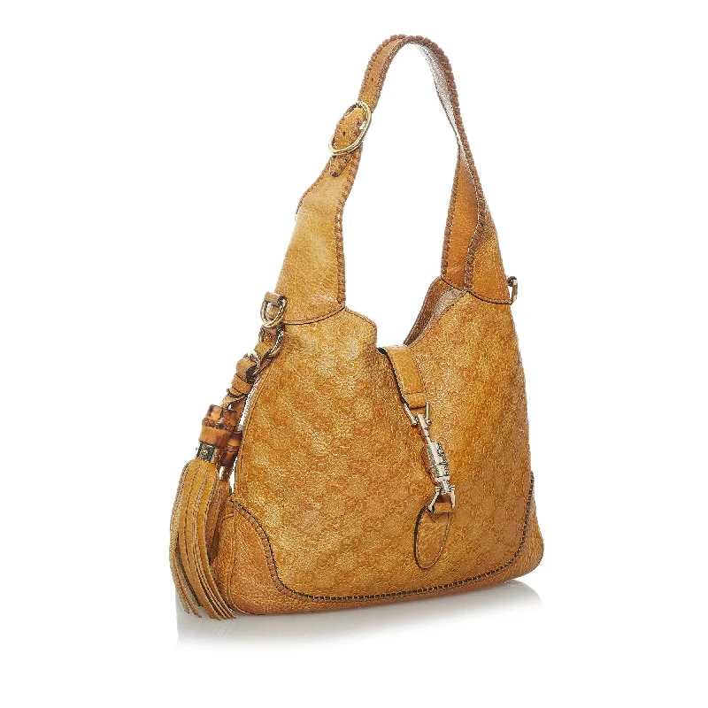 Ladies Gucci Dionysus bags with a chain - link shoulder strapGucci Guccissima New Jackie Satchel (29460)