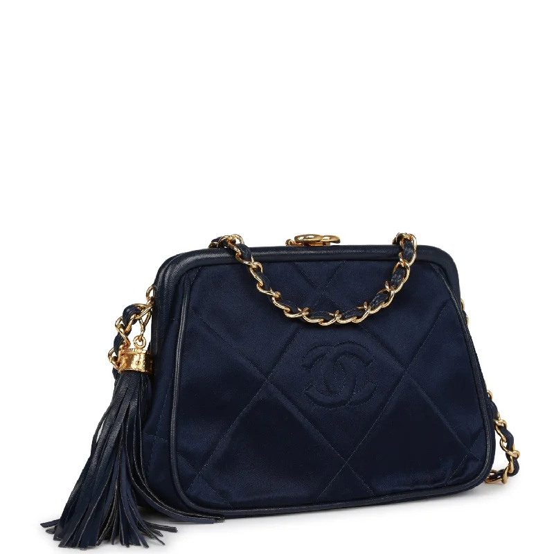 Chanel Small Crossbody Bag for TravelChanel Small Crossbody Bag for TravelVintage Chanel Frame Tassel Bag Navy Satin Gold Hardware