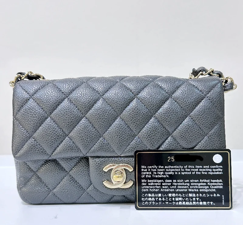 Chanel Vintage Inspired Handbag for Retro LoversChanel Vintage Inspired Handbag for Retro LoversChanel Classic Mini Rectangular 18S Dark Gray/Grey Quilted Caviar light gold hardware