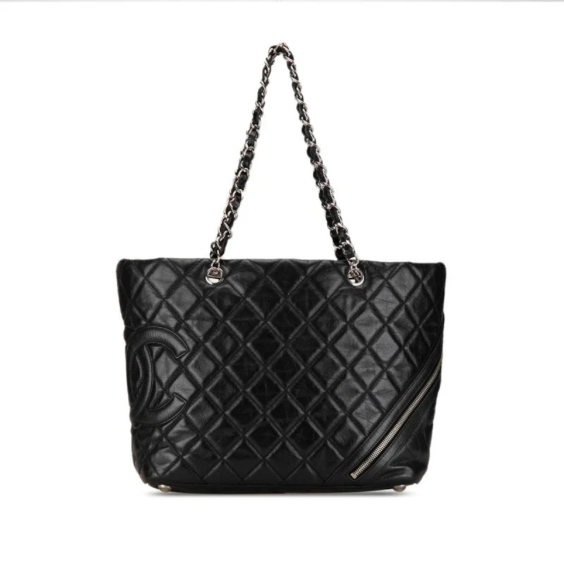 Chanel Colorful Handbag for Spring OutfitsChanel Colorful Handbag for Spring OutfitsChanel Coco Mark Cambon Chain Handbag Tote Bag Black Silver Leather Women's CHANEL