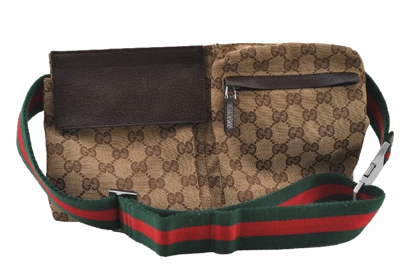 Ladies Gucci Dionysus bags with a star - shaped charmAuthentic GUCCI Web Sherry Line Waist Bag GG Canvas Leather 28566 Brown 3541I