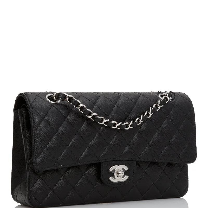 Chanel Lightweight Handbag for Daily ErrandsChanel Lightweight Handbag for Daily ErrandsChanel Medium Classic Double Flap Bag Black Quilted Caviar Silver Hardware