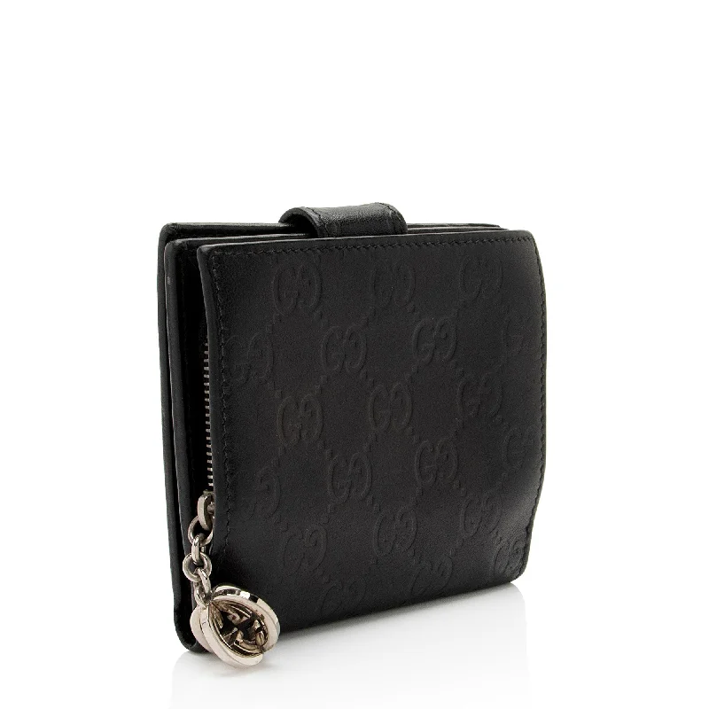 Women Gucci bags with a front - flap pocket for quick - access itemsGucci Guccissima Leather Twins French Wallet (cSvfdL)