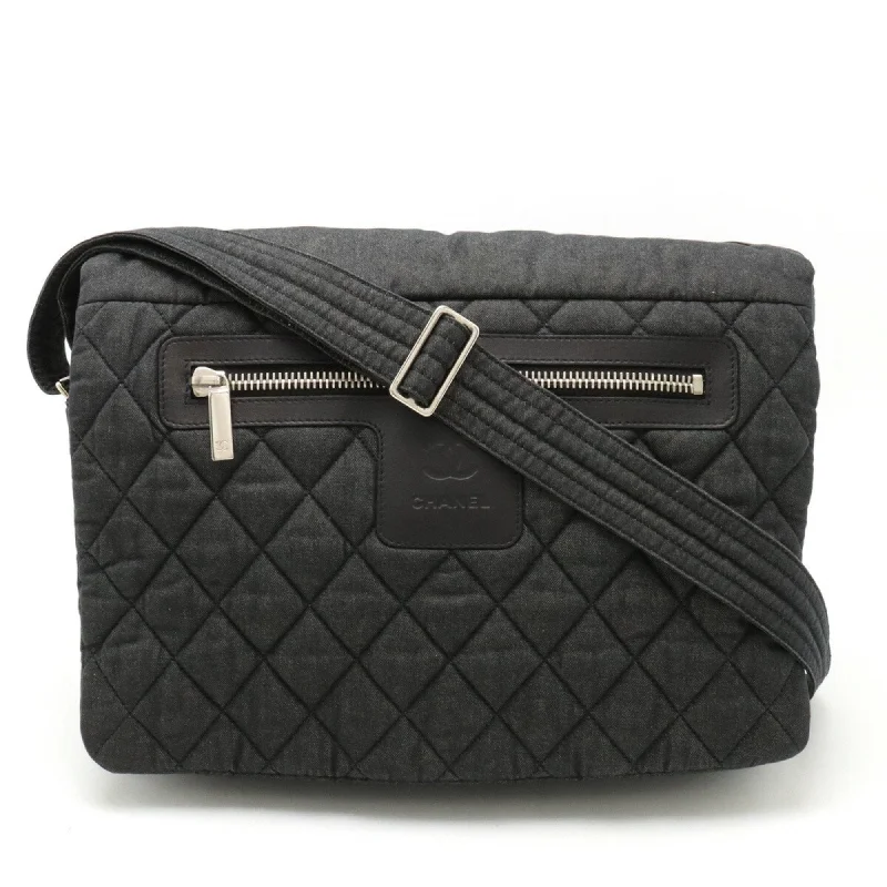 Chanel Handbag with Adjustable Strap for ComfortChanel Handbag with Adjustable Strap for ComfortCHANEL Coco Cocoon Quilted Mark Shoulder Bag Denim Canvas Dark Gray 8617