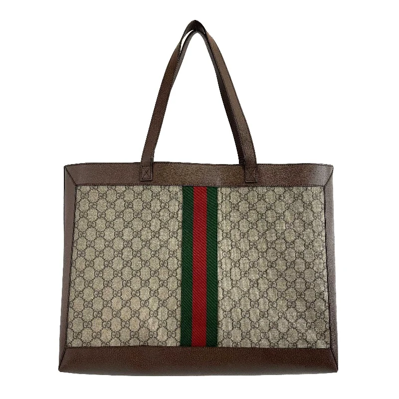 Ladies Gucci shoulder bags with a magnetic - closure flapGUCCI - Ophidia GG Soft Medium Beige / Brown Tote