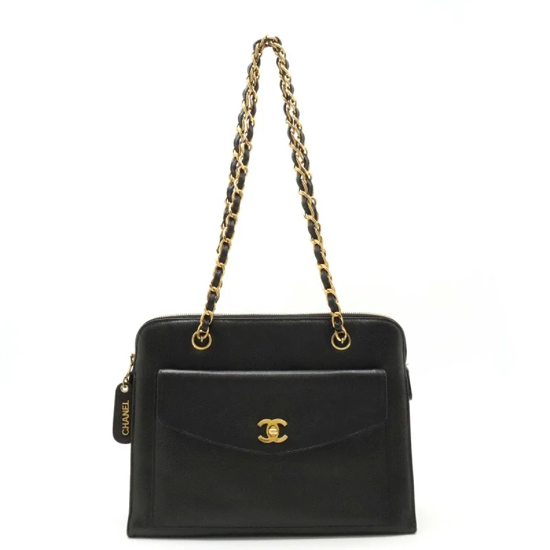 Chanel Lightweight Handbag for Daily ErrandsChanel Lightweight Handbag for Daily ErrandsCHANEL Coco Mark Chain Tote Bag Shoulder Caviar Skin Leather Black A08904