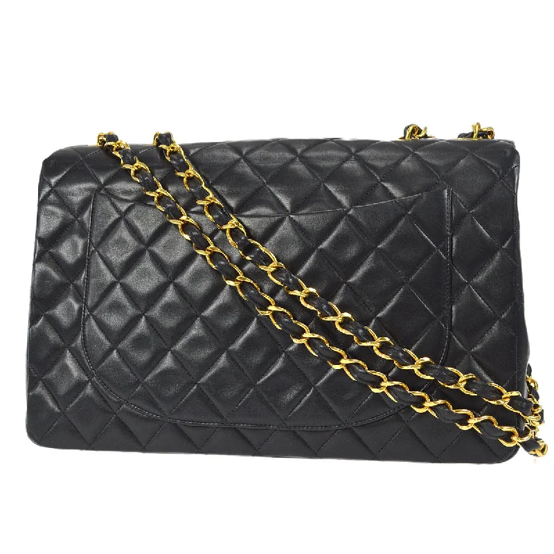 Chanel Designer Handbag with Unique DesignChanel Designer Handbag with Unique DesignCHANEL Classic Flap Maxi Chain Shoulder Bag Black Lambskin 87291