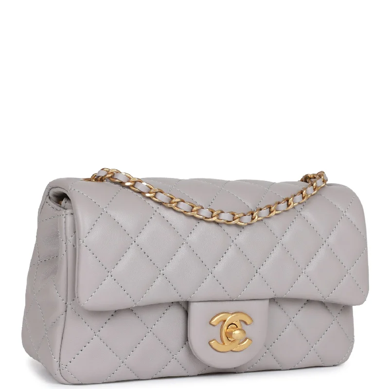 Chanel Lightweight Handbag for Daily ErrandsChanel Lightweight Handbag for Daily ErrandsChanel Pearl Crush Mini Rectangular Flap Bag Light Grey Lambskin Antique Gold Hardware