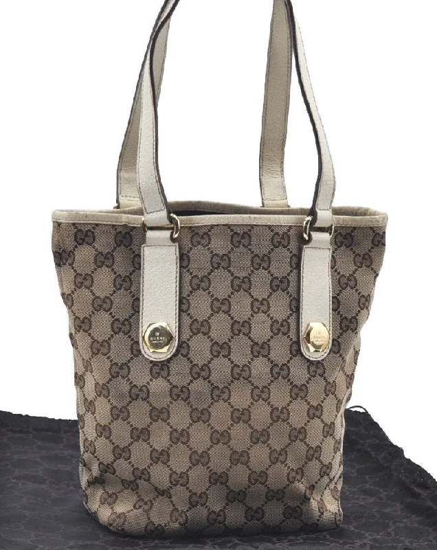 Gucci Marmont bags for women with quilted leather exteriorsAuthentic GUCCI Shoulder Tote Bag Purse GG Canvas Leather 153361 Brown K5165