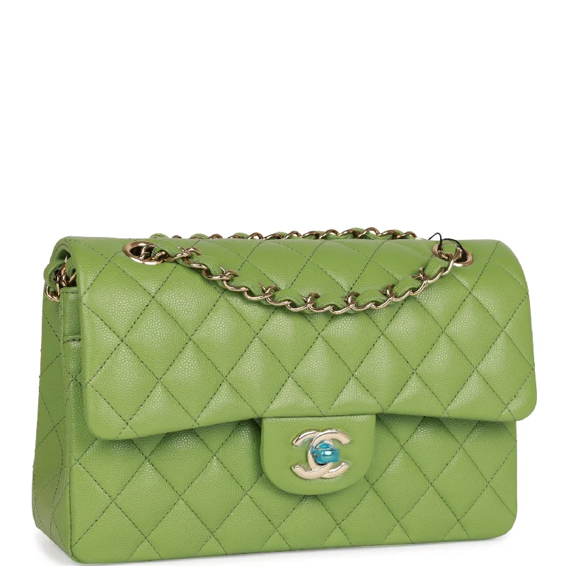 Chanel Colorful Handbag for Spring OutfitsChanel Colorful Handbag for Spring OutfitsChanel Small Classic Double Flap Green Caviar Light Gold Hardware