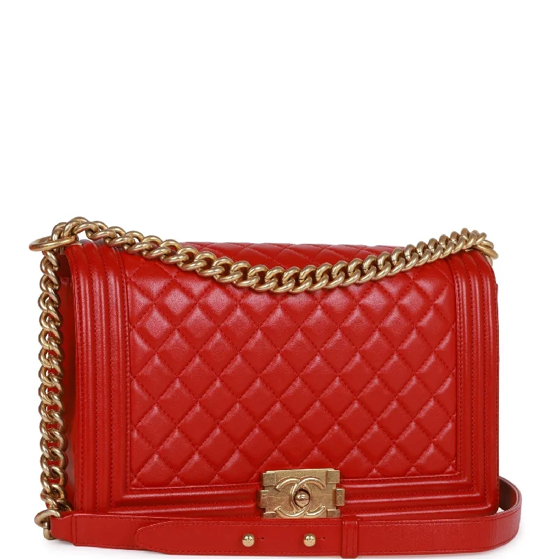 Chanel Colorful Handbag for Spring OutfitsChanel Colorful Handbag for Spring OutfitsPre-owned Chanel New Medium Boy Bag Red Lambskin Antique Gold Hardware