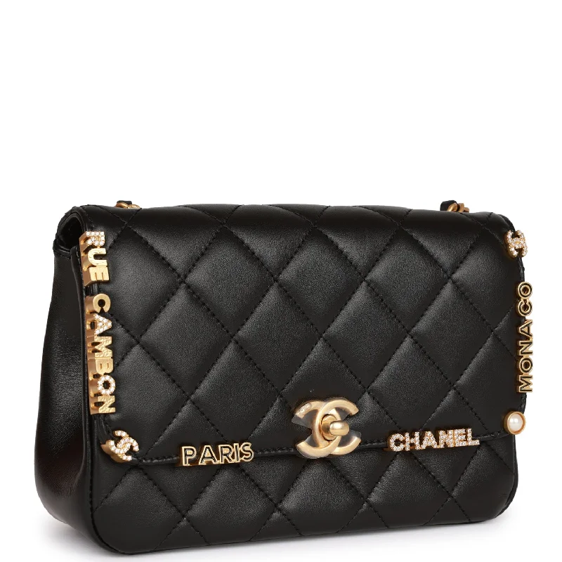 Chanel Classic Flap Bag for Evening PartyChanel Classic Flap Bag for Evening PartyChanel Monaco Mini Flap Bag Black Lambskin Antique Gold Hardware