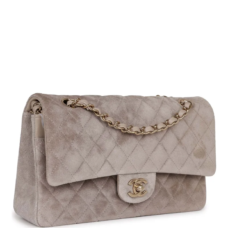 Chanel Limited Edition Handbag for CollectorsChanel Limited Edition Handbag for CollectorsChanel Medium Classic Double Flap Bag Grey Suede Light Gold Hardware