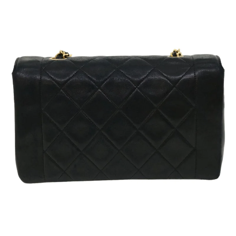 Chanel Black Handbag for Business MeetingsChanel Black Handbag for Business MeetingsCHANEL Diana Matelasse Shoulder Bag Lamb Skin Black CC  31443