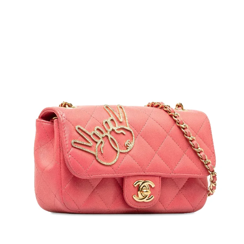 Chanel Classic Flap Bag for Evening PartyChanel Classic Flap Bag for Evening PartyCHANEL Extra Mini Lambskin V for Victory Flap Crossbody Bag