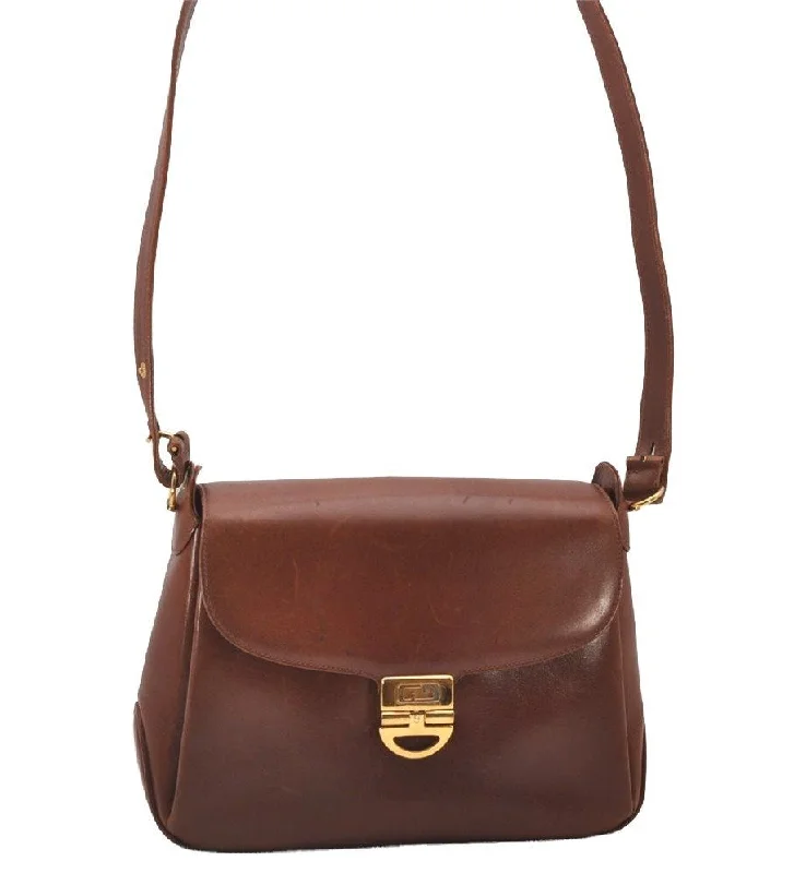 Gucci backpacks for women with a sleek silhouetteAuthentic GUCCI Vintage Shoulder Cross Body Bag Purse Leather Brown 3212I