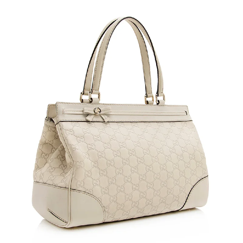 Gucci tote bags for women with a printed Gucci logoGucci Guccissima Leather Mayfair Medium Tote (SHF-20261)