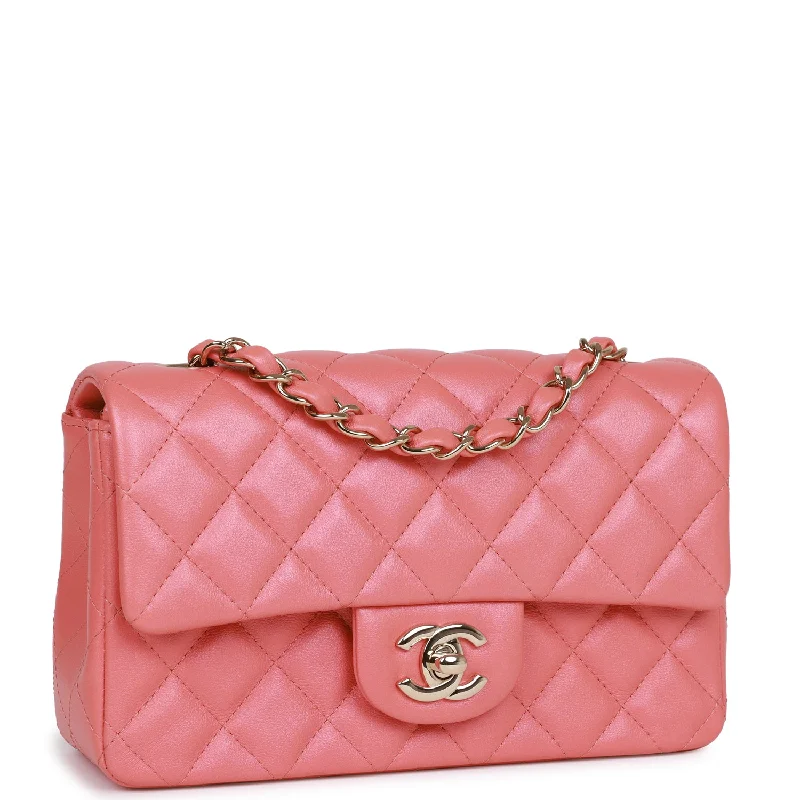 Chanel Limited Edition Handbag for CollectorsChanel Limited Edition Handbag for CollectorsChanel Mini Rectangular Flap Bag Pink Iridescent Lambskin Light Gold Hardware