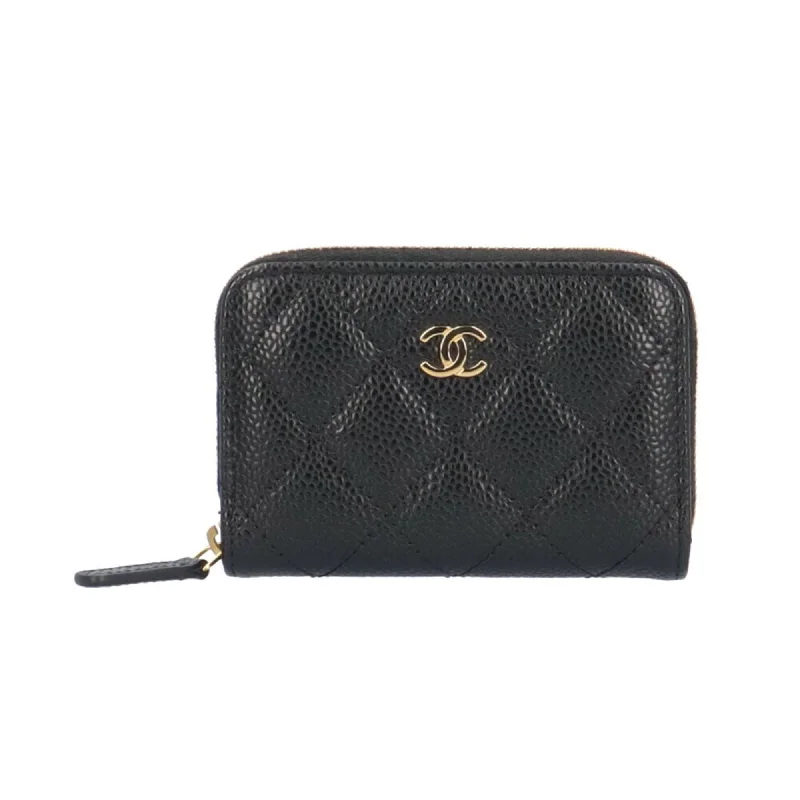 Chanel Black Handbag for Business MeetingsChanel Black Handbag for Business MeetingsCHANEL Classic Zip Matelasse Coin Case Caviar Skin AP0216 Women's