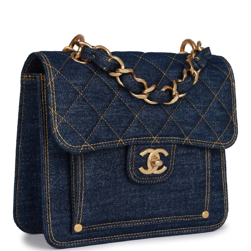 Chanel Quilted Leather Shoulder Bag for FashionistasChanel Quilted Leather Shoulder Bag for FashionistasChanel Square Flap Blue Denim Antique Gold Hardware